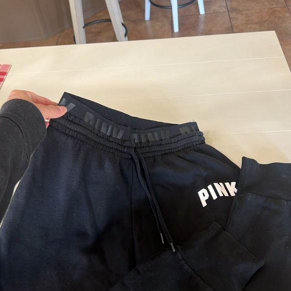 Pink Victoria’s Secret black joggers - Picture 6 of 10